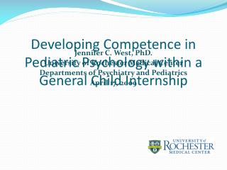 Developing Competence in Pediatric Psychology within a General Child Internship