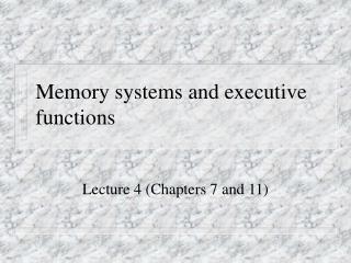 Memory systems and executive functions