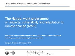 The Nairobi work programme on impacts, vulnerability and adaptation to climate change (NWP)
