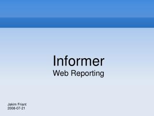 Informer Web Reporting