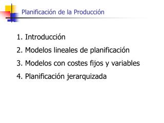 Planificación de la Producción