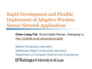 Rapid Development and Flexible Deployment of Adaptive Wireless Sensor Network Applications