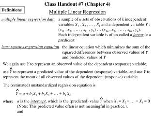 Class Handout #7 (Chapter 4)