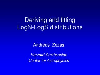 Deriving and fitting LogN-LogS distributions