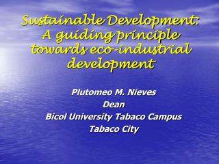 Sustainable Development: A guiding principle towards eco-industrial development