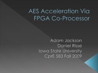 AES Acceleration Via FPGA Co-Processor