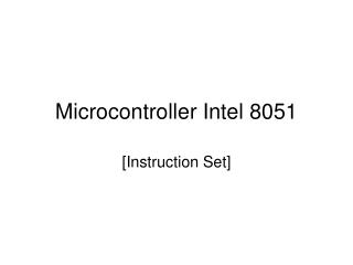 Microcontroller Intel 8051