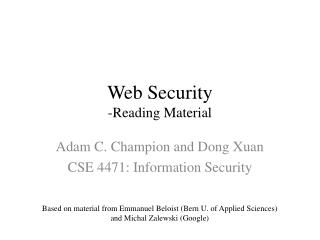 Web Security -Reading Material