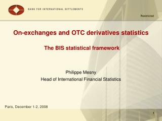 On-exchanges and OTC derivatives statistics The BIS statistical framework
