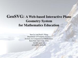 GeoSVG: A Web-based Interactive Plane Geometry System for Mathematics Education