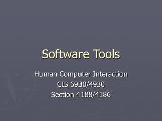 Software Tools