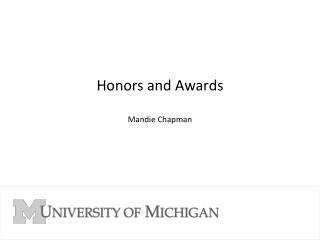 Honors and Awards Mandie Chapman