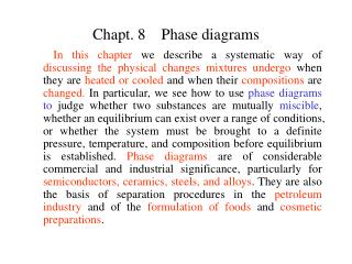 Chapt. 8 Phase diagrams