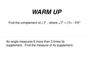 Find the complement of , where