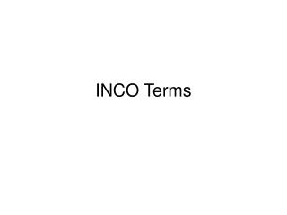 INCO Terms
