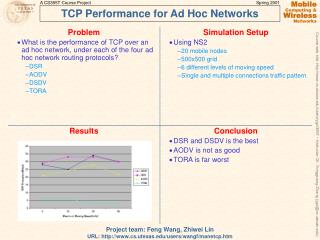 TCP Performance for Ad Hoc Networks