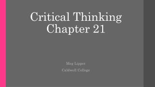 Critical Thinking Chapter 21