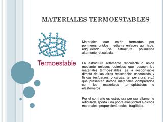 MATERIALES TERMOESTABLES