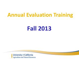 Annual Evaluation Training