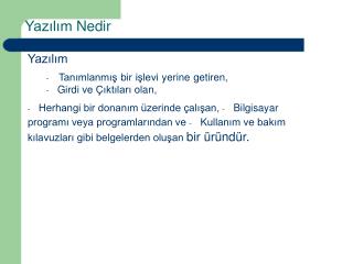 Yazılım Nedir