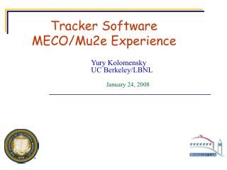 Tracker Software MECO/Mu2e Experience