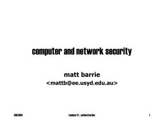 computer and network security