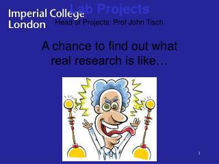 A chance to find out what real research is like…