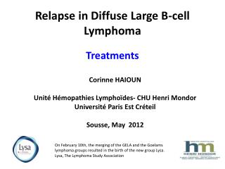Relapse in Diffuse Large B-cell Lymphoma Treatments