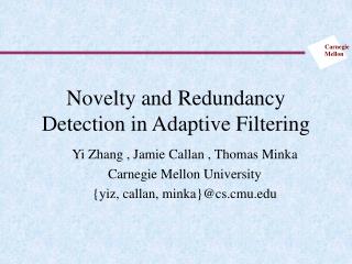 Novelty and Redundancy Detection in Adaptive Filtering