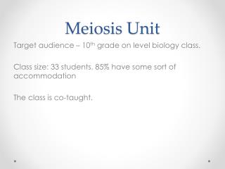 Meiosis Unit