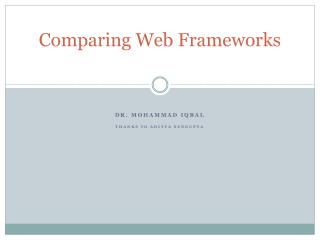 Comparing Web Frameworks