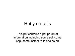 Ruby on rails
