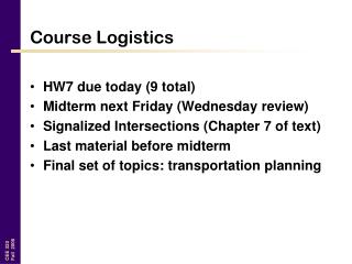 Course Logistics