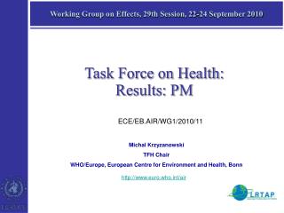 Working Group on Effects, 29th Session, 22-24 September 2010