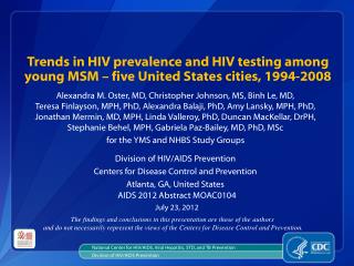 National Center for HIV/AIDS, Viral Hepatitis, STD, and TB Prevention