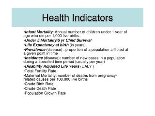 Health Indicators