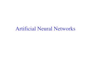 Artificial Neural Networks