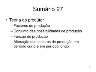 Sumário 27