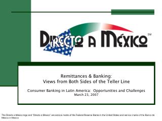 Remittances &amp; Banking: Views from Both Sides of the Teller Line