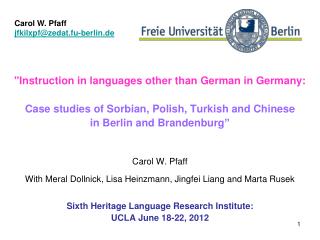 &quot;Instruction in languages other than German in Germany:
