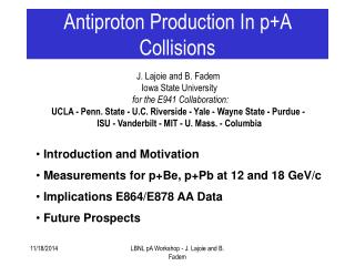 Antiproton Production In p+A Collisions