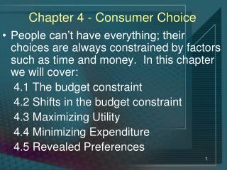 Chapter 4 - Consumer Choice