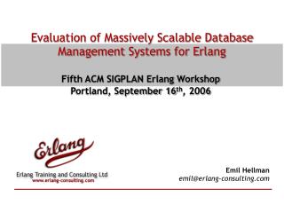 Evaluation of Massively Scalable Database Management Systems for Erlang