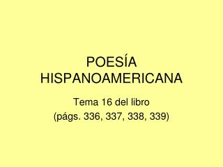 POESÍA HISPANOAMERICANA