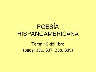 POESÍA HISPANOAMERICANA