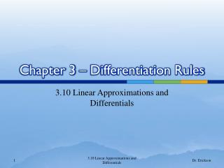 Chapter 3 – Differentiation Rules