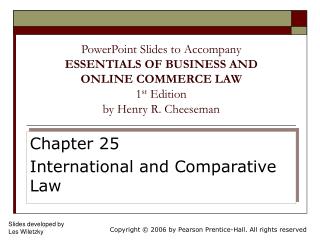 Chapter 25 International and Comparative Law