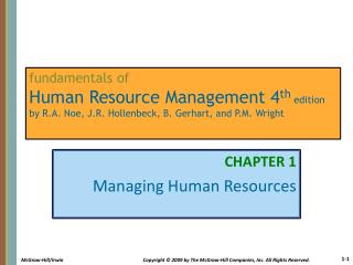 CHAPTER 1 Managing Human Resources