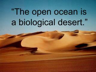 “The open ocean is a biological desert.”