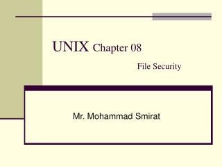 UNIX Chapter 08 File Security